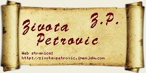 Života Petrović vizit kartica